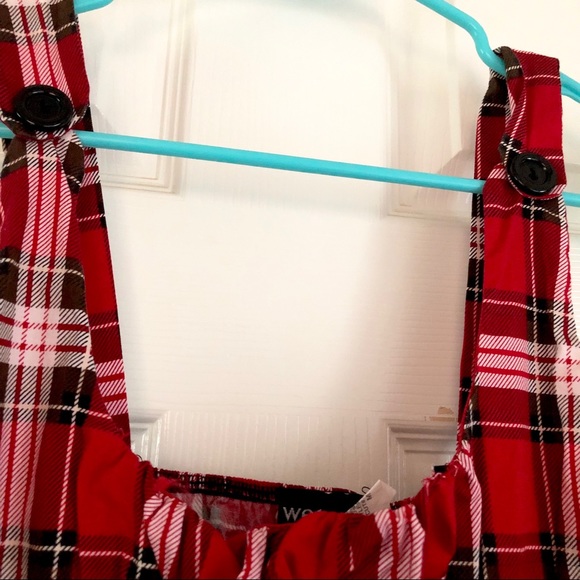 Wet Seal - red plaid A-line empire waist dress - M - Picture 3 of 7